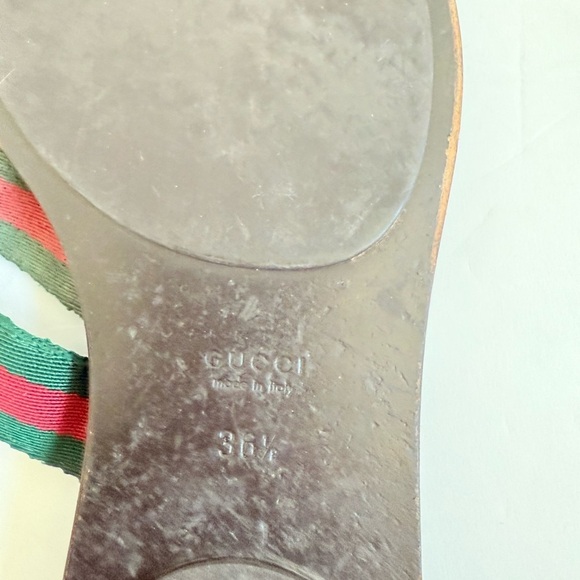 Gucci Black Lifford interlocking GG web Thong Fabric leather sandals EU 36.5 - Picture 5 of 11